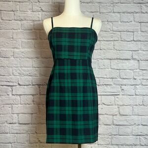 Forever 21 Teal and Black Checkered Mini Dress